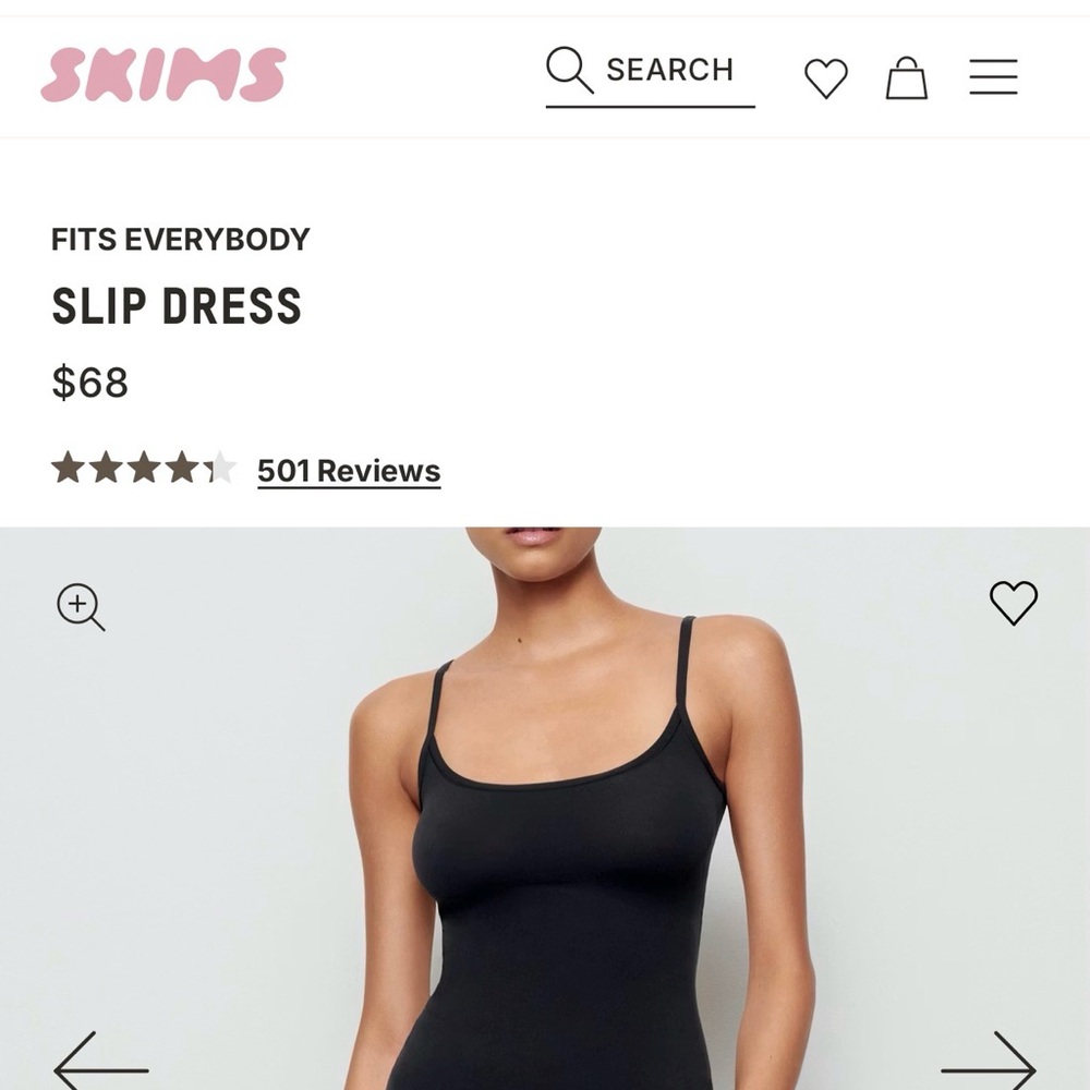 SKIMS Elegant Black Slip Dress